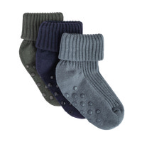 BeKids Rib Strømper m. ABS 3-Pak - Dark Navy