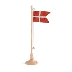 Sebra Bordflag - Træ - 28 cm - Dannebrog