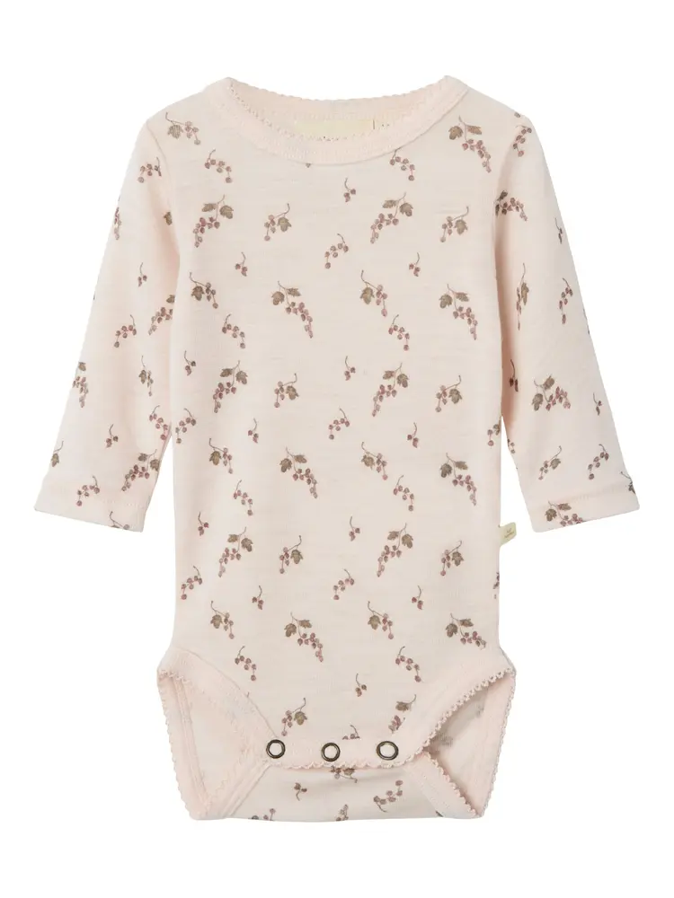 Lil' Atelier Body Morganite i Merinould Med Bærprint - Str. 1m 56cm
