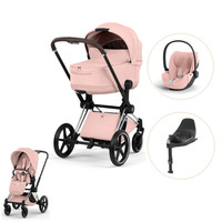 Cybex Priam Style Kombivogn inkl. Cloud T Plus og Base T - Peach Pink/Chrome Brown
