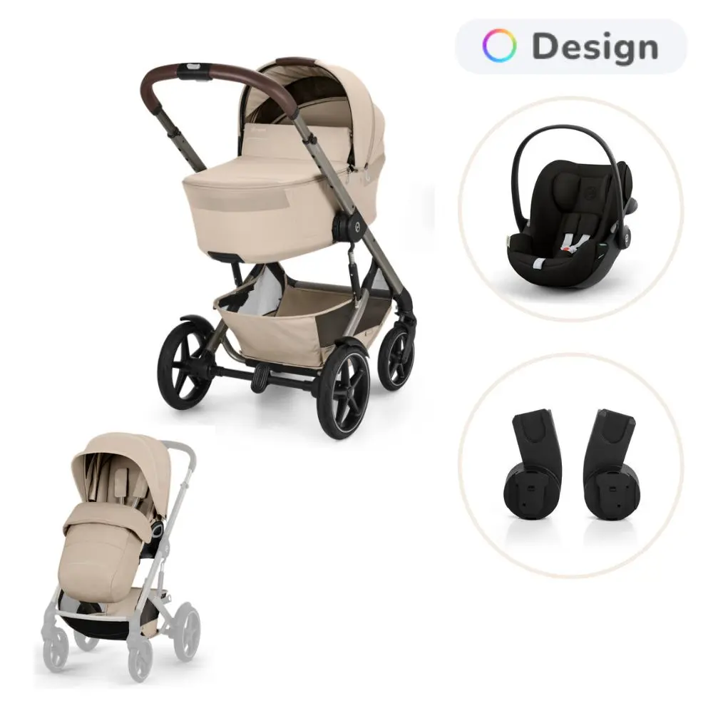 Cybex Talos S Lux Inkl. Foldbar Liggedel, Cloud G3 Og Adapter - Almond Beige/Magic Black