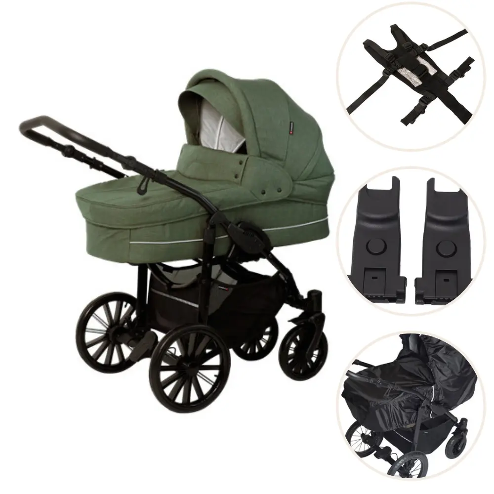 product-Basson Nordic Lux Barnevogn Pakke - Dusty Green