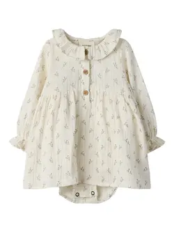 Lil' Atelier Kjolebody Coconut Milk Med Blomsterprint - Str. 1m 56cm