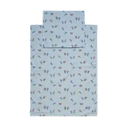 Junior Sengetøj 100x140, Dino Blue Fog