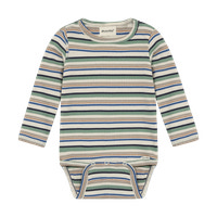 Langærmet Rib Body m. Striber - Lily Pad