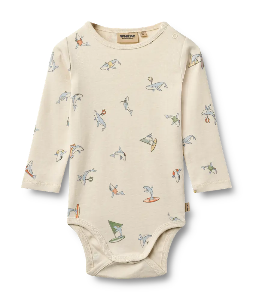 Freddie Langærmet Body - Whale friends - 56