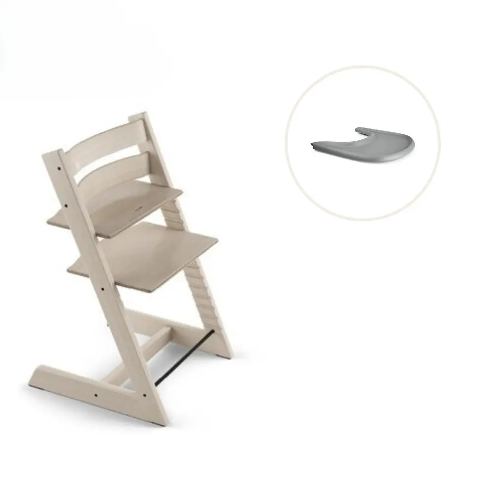 product-Højstol inkl. tray - whitewash/grå