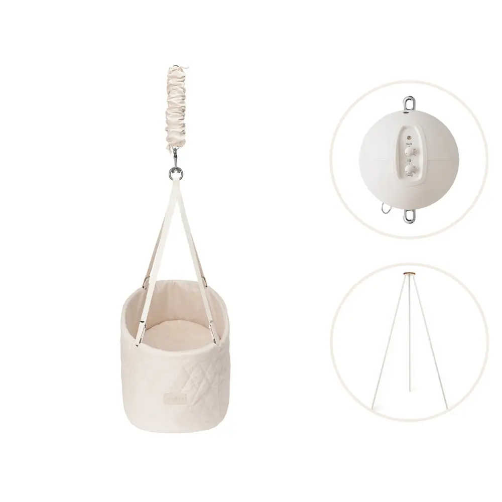 product-Oval vugge inkl. stativ og motor - Natur