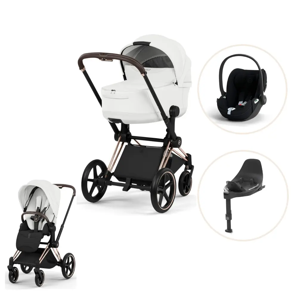 product-Cybex Priam Style Kombivogn inkl. Cloud T Plus og Base T - Off White/Rosegold