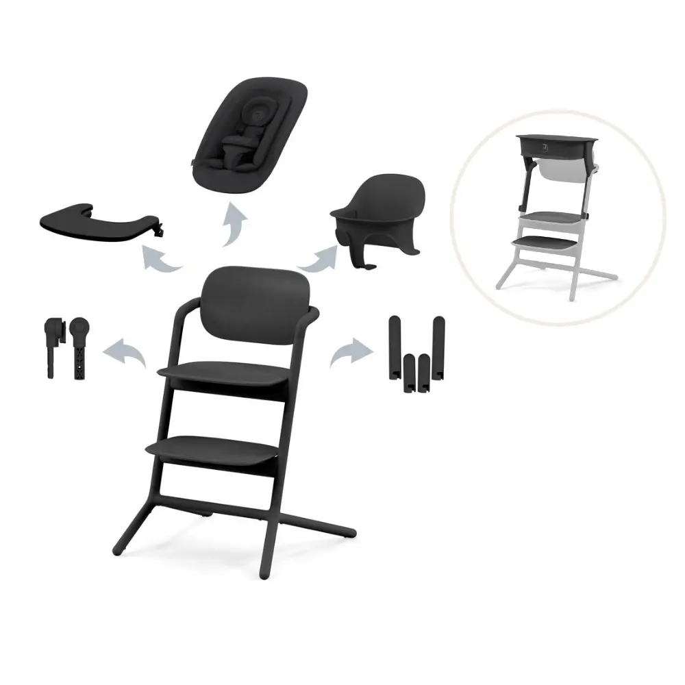 product-Lemo højstol 4i1 inkl. læringstårn - Stunning black | Stunning black