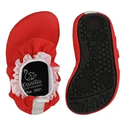 Vanilla Copenhagen Badesko - Berry m. Flæser