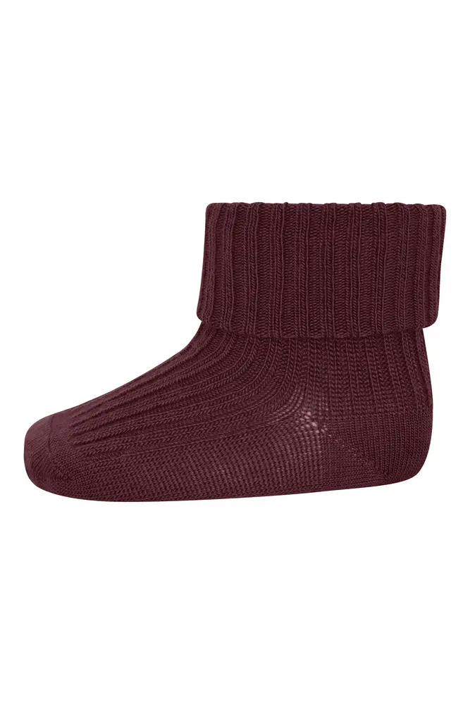 Uld Ankelstrømpe Rib - Grape Skin - 17/18