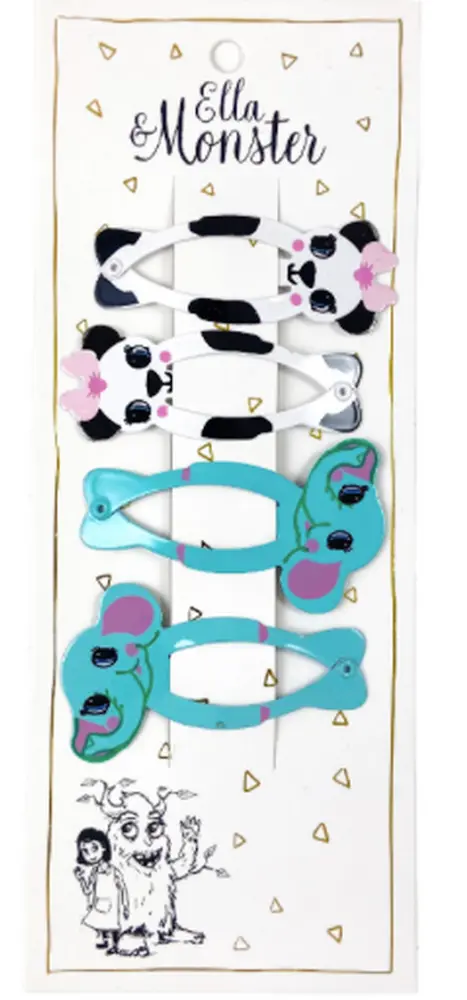 Ella & Monster Hårclips Panda Set
