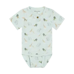 Kortærmet Body m. Print - Sprout Green - 62