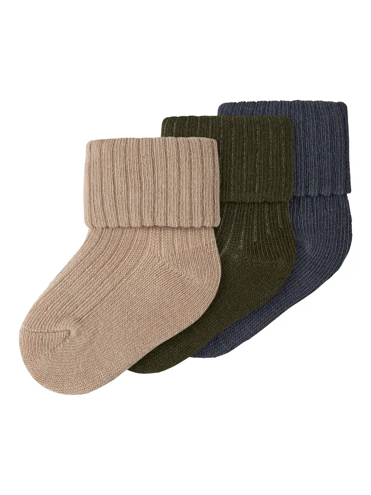 Name It Nobbu Strømper 3-Pak - Sesame - 74/80