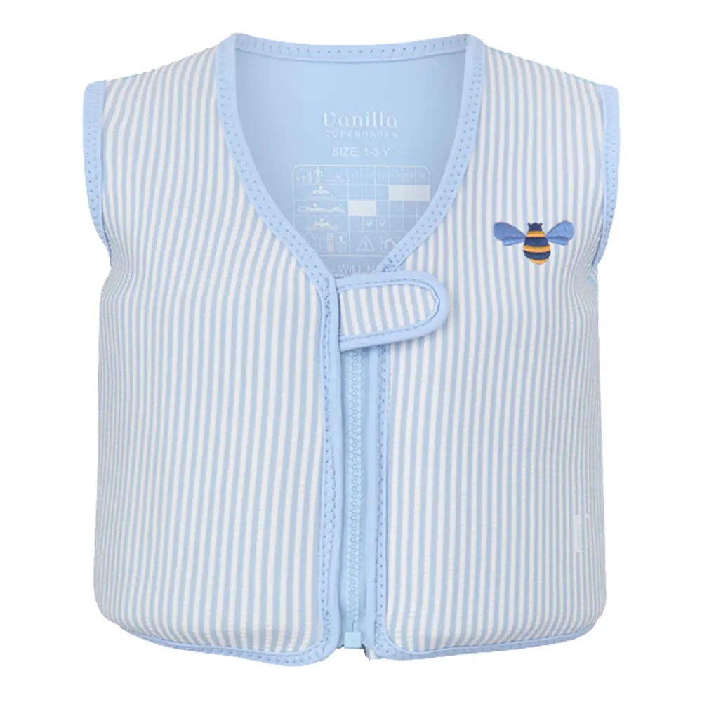 Svømmevest - Seersucker - Honeybee - Blue - 6-8 ÅR