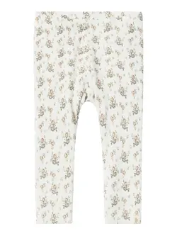 Lil' Atelier Leggings - Rib - NmfGago - Coconut Milk/Small Flowe