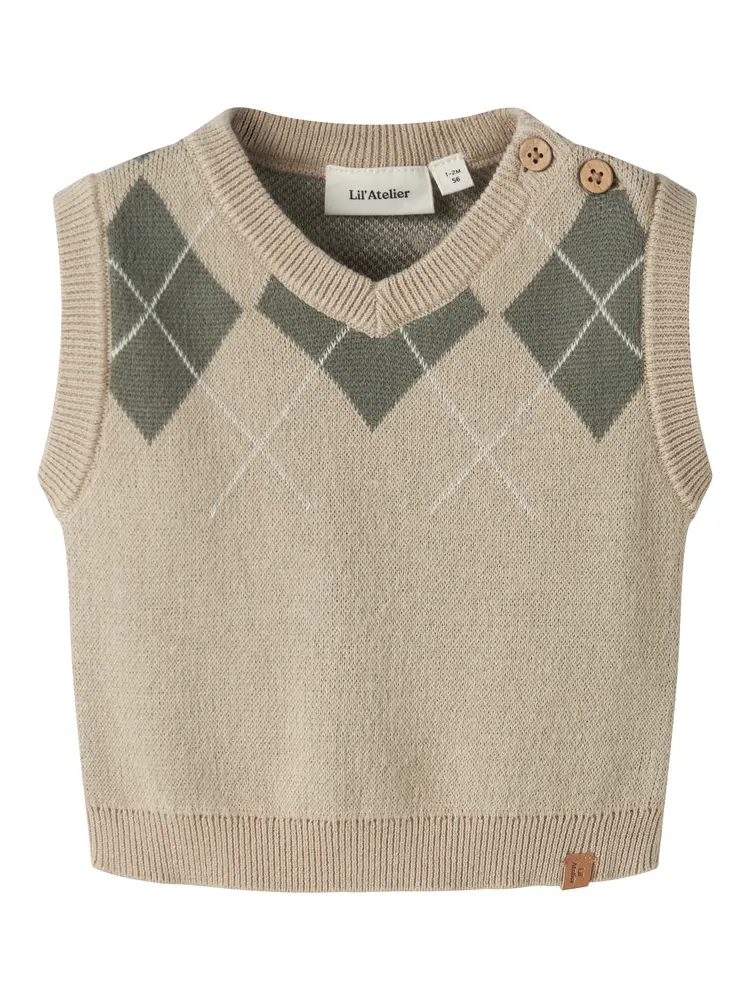 Lil' Atelier Ronan Vest - White Pepper - 80