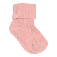 Baby rib ankelstrømpe - Silver Pink