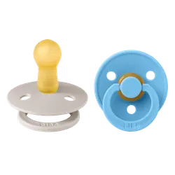 Bibs Colour Sutter - Str. 2 - 2-pak - Rund - Mushroom/Breeze