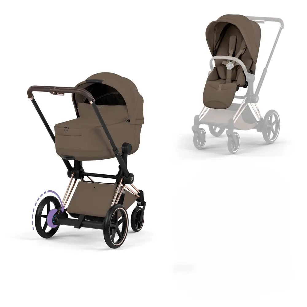 Cybex e-Priam Kombivogn - Style - Coconut Brown/Rosegold