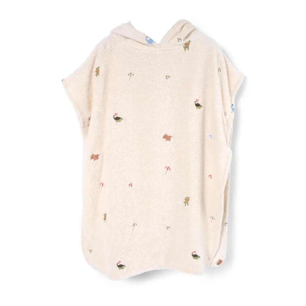 product-Poncho m. broderi GOTS - Dino Beach