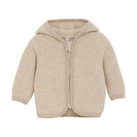 Jakke Ører Uld Fleece - Camel Melange