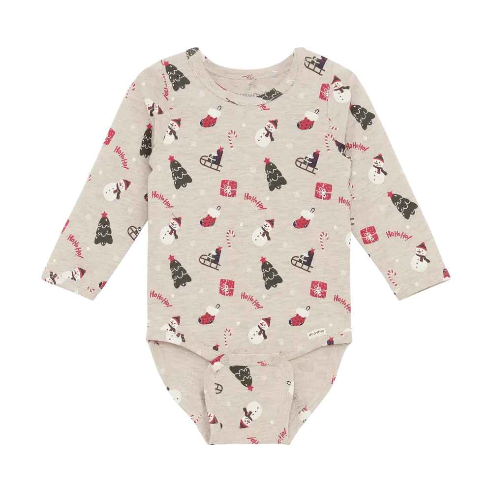 Minymo Langærmet Body - Beige Melange - 50
