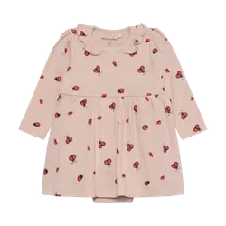 Langærmet Rib Bodykjole m. Print - Peach Whip - 74