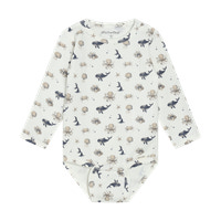 Langærmet Body m. Print - White Pepper