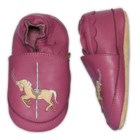 Karrusel læder hjemmesko - Red Violet
