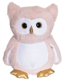 Selvlysende Ugle, plysdyr lyserød, 25 cm billede