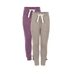 Minymo Sweatpants - 2-pak - Lys Brunmeleret/Lillameleret