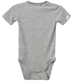 Dicte Kortærmet Body - Grey Melange - 80