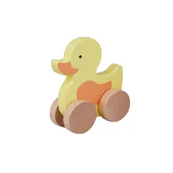Wooden Duck on Wheel billede