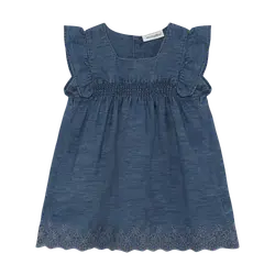 Chambray Kjole - Faded Denim - 86