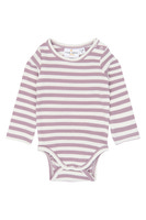 The New Siblings Fro Langærmet Rib Body - Elderberry-Gardenia Striped TN