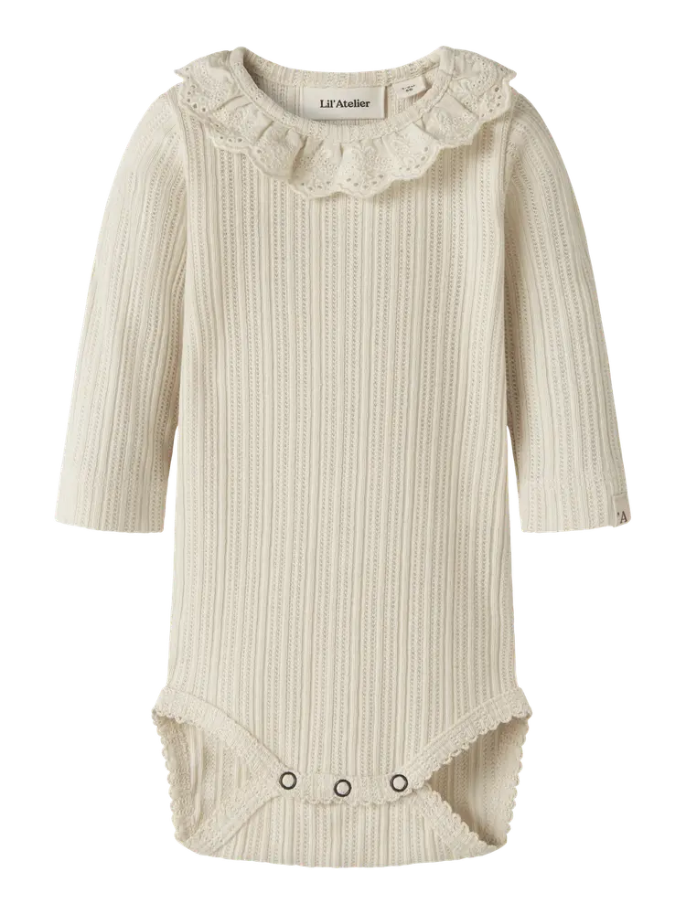 Lil' Atelier Luva Langærmet Slim Body - Turtledove - 56 billede
