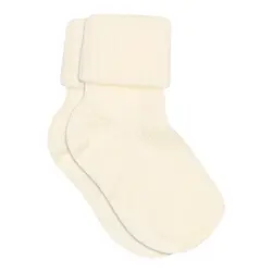 Uld Ankelstrømpe I Rib - Off White 432 - 22/24