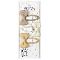 Hårclips Beige Bow