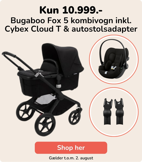 Skarp pris på Bugaboo Fox 5 kombivogn inkl. Cybex Cloud T og autostolsadapter