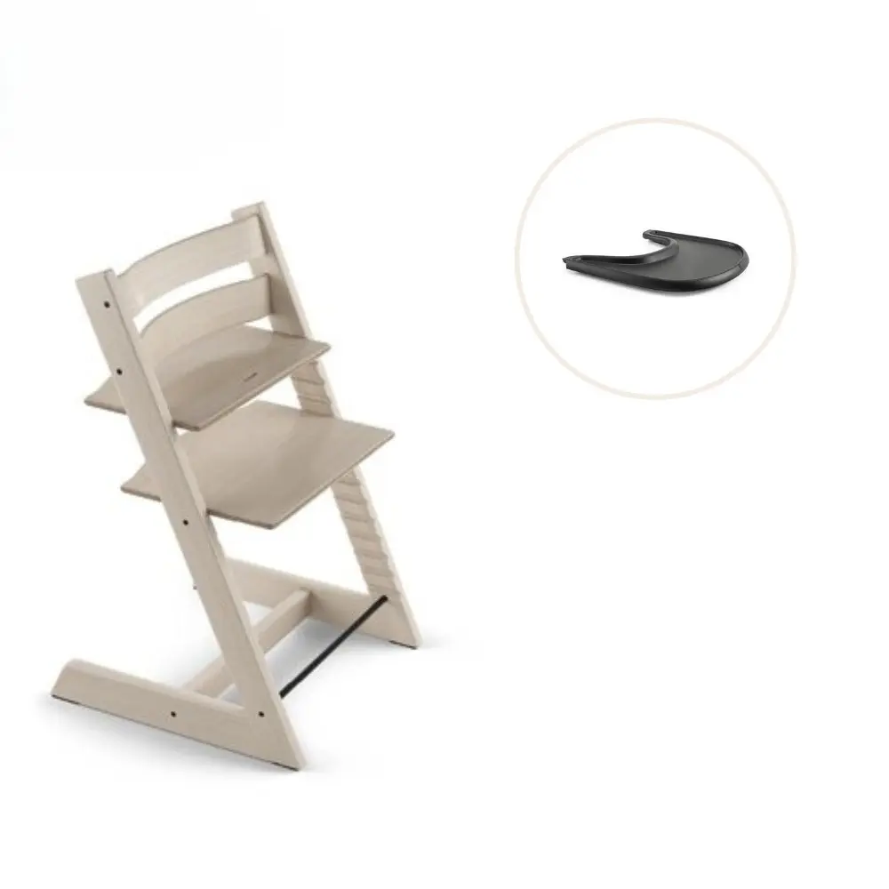 product-Højstol inkl. tray - whitewash/sort