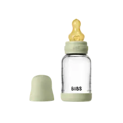 BIBS Bottle - Sutteflaskesæt - Glas - Latex/Slow Flow/Rund - 120 ml. - Sage