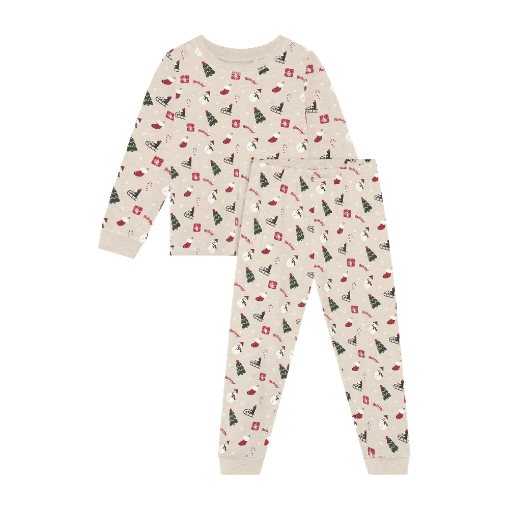 Minymo Pyjamas Sæt - Beige Melange - 86