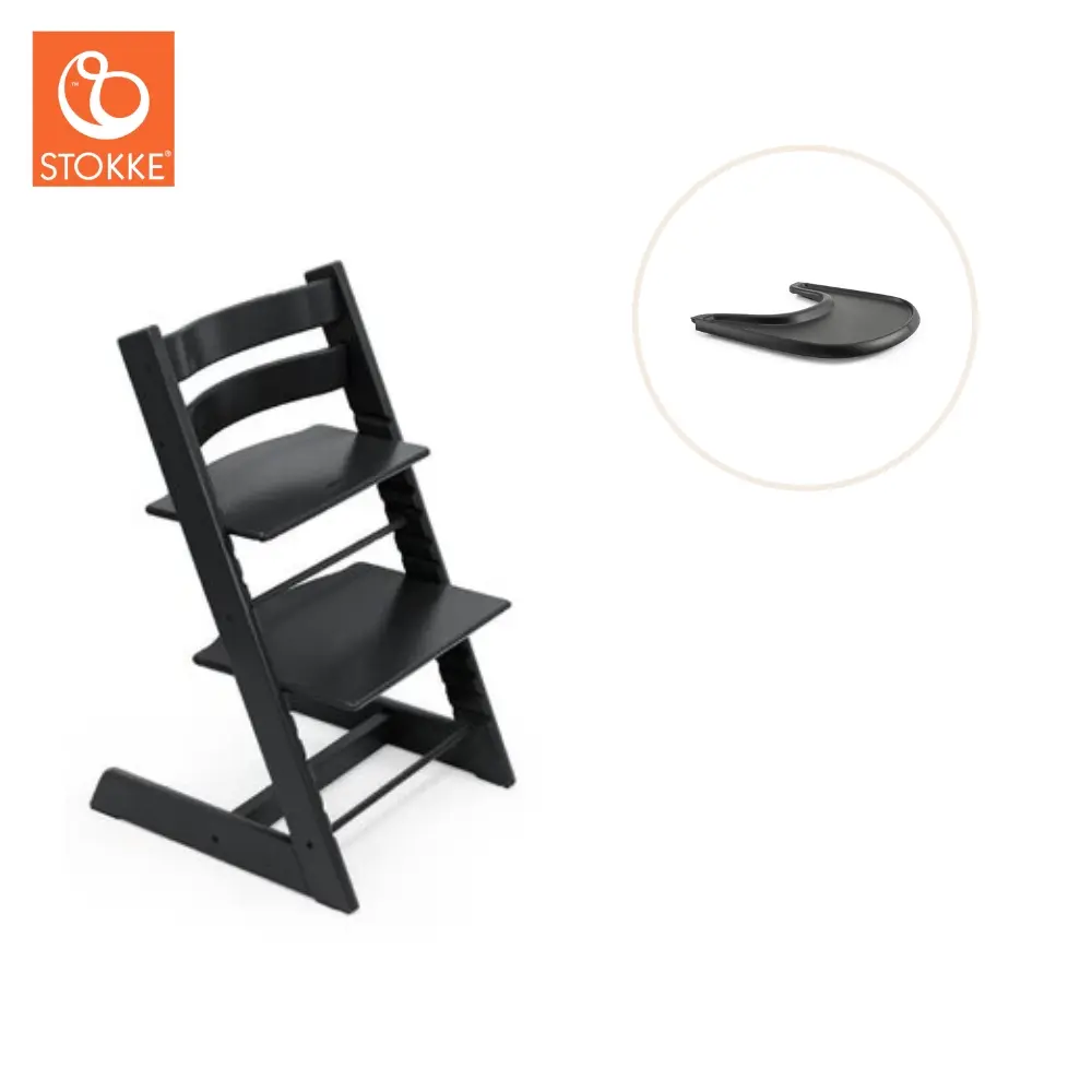 product-Højstol inkl. tray - sort/sort