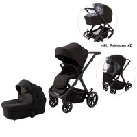 Evoke Kombivogn inkl. regnslag - sort