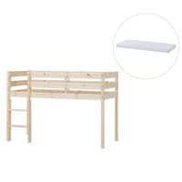 ECO Comfort halvhøj seng med madras - 70x160 cm. - natur