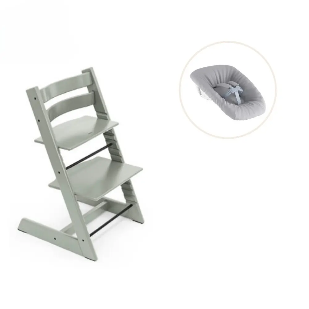 product-Højstol bøg inkl. newborn sæt - glacier green