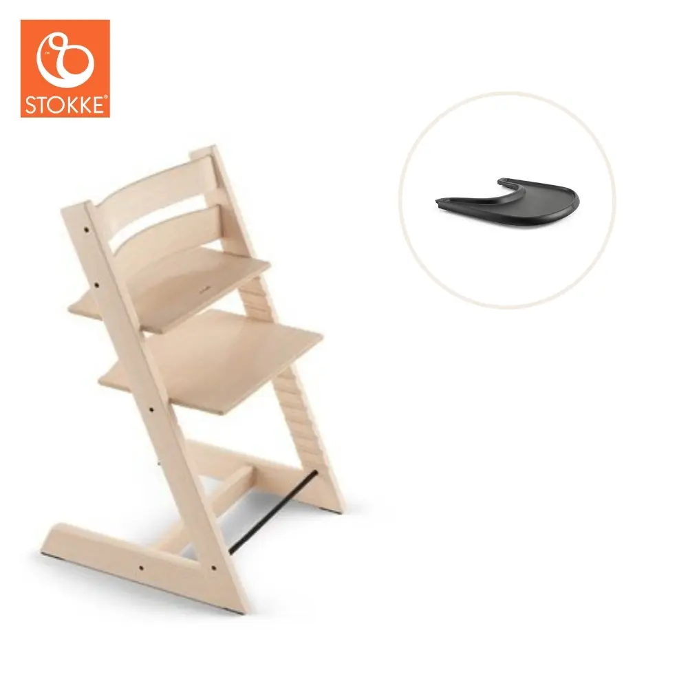 product-Højstol inkl. tray - natur/sort