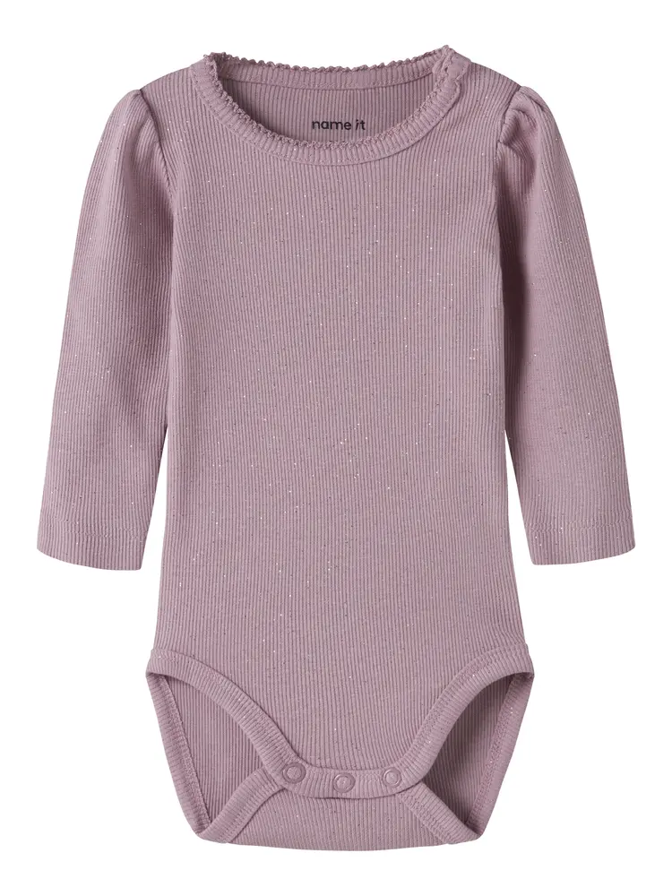 Name It Rosally Langærmet Body - Mauve Shadows
